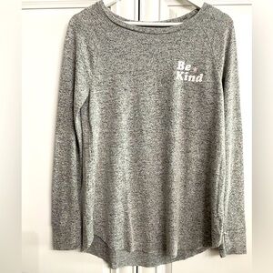 Grayson Threads Women’s Size Medium Long Sleeve Grey T Shirt with Raw Hem Top